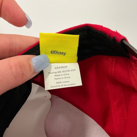 Red Minnie "Embroidery" Mouse Disney Cap/Hat  Signature Ears & Bow hook & loop - Picture 5 of 6